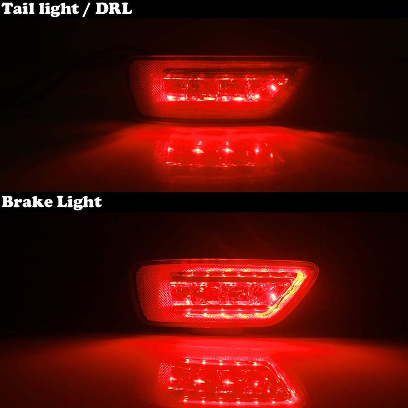 TurningMax Complete LED Smoked Lens Rear Bumper Reflectors Fog Brake Tail Lights Lamps Kit for 2011-up Jeep Grand Cherokee WK2, Compass and Dodge Journey - Image 5